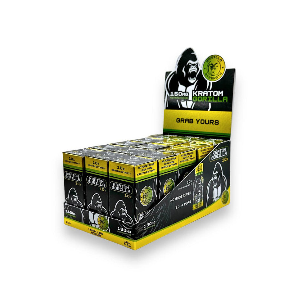 Gorilla Strength Kratom Extract Shot 10X Lemon Lime Howler 15ml