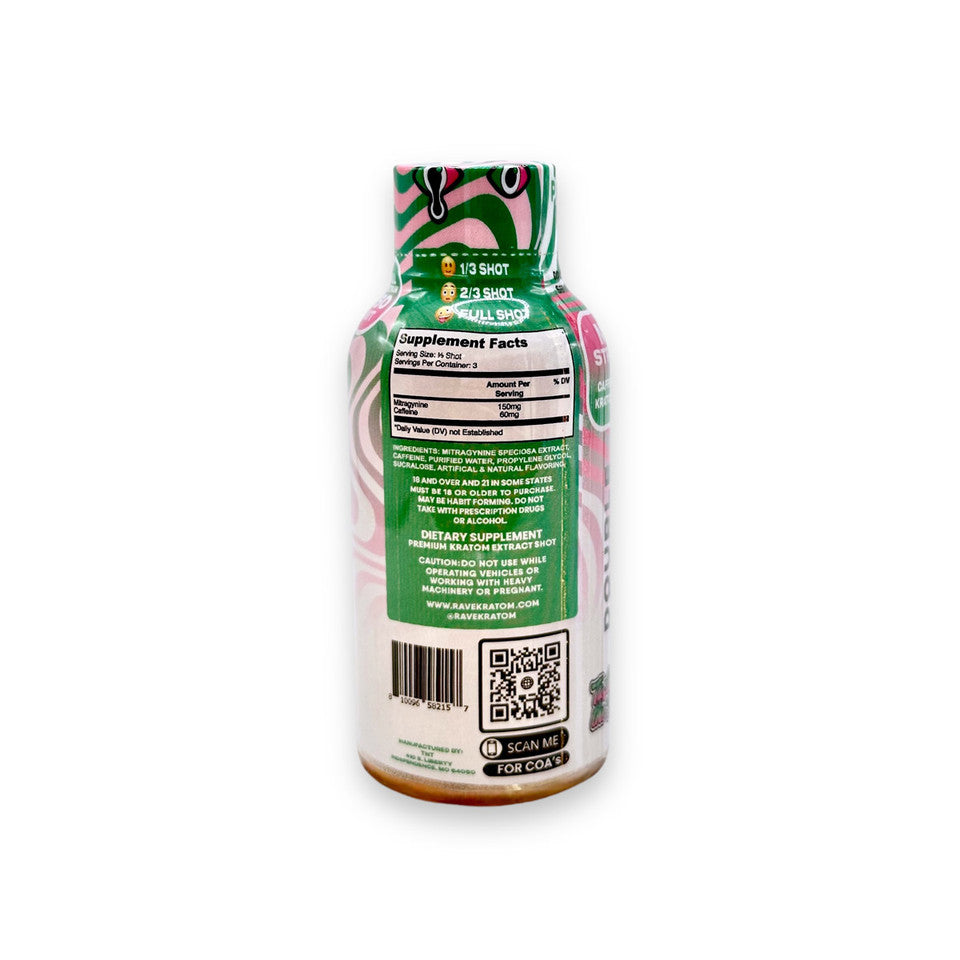 Rave Kratom Pineapple Orange Guava Boost Kratom + Caffeine Extract Shot 2oz