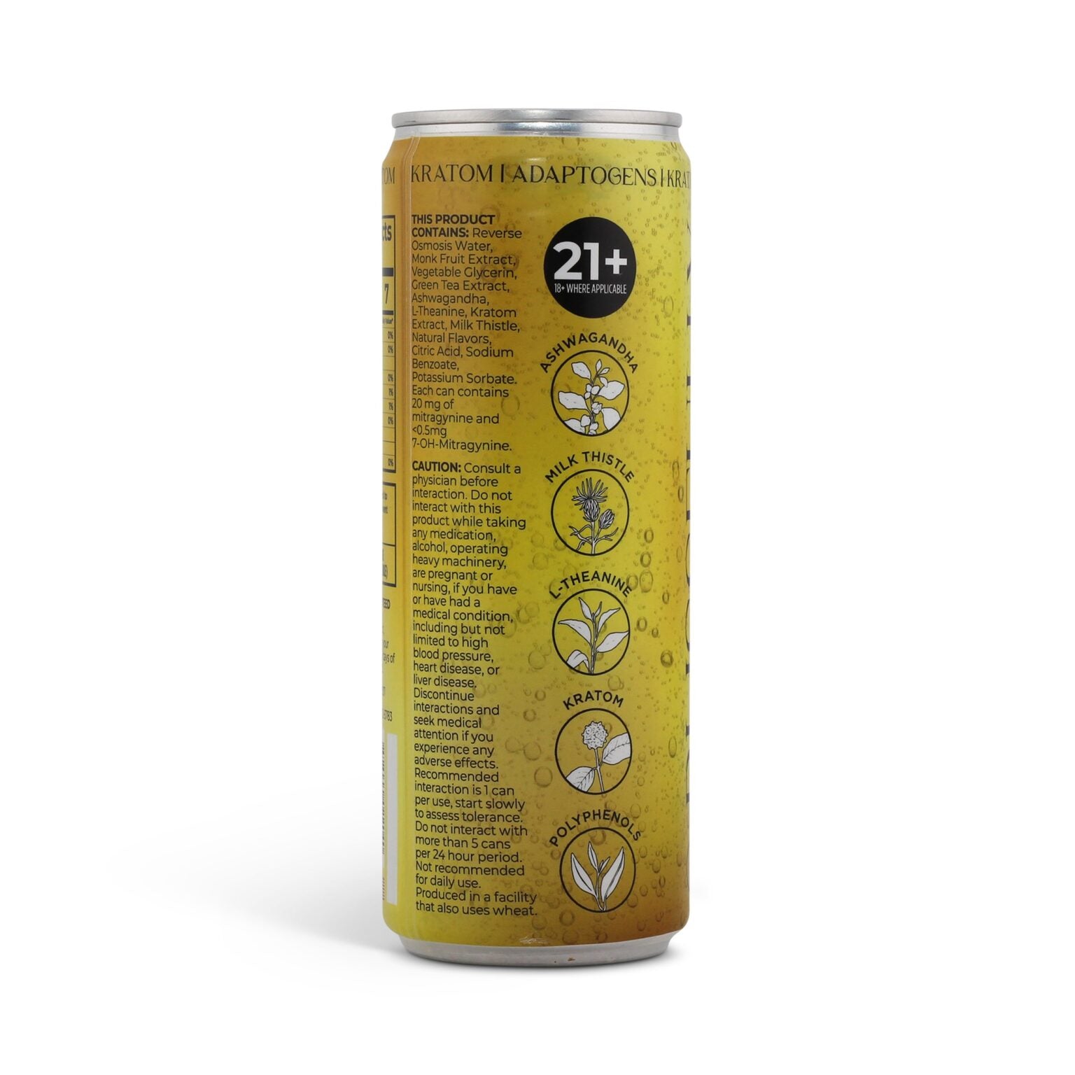 Club13 Blissfully Sparkling Botanical Kratom Seltzer Lemon Ginger 20mg 355ml