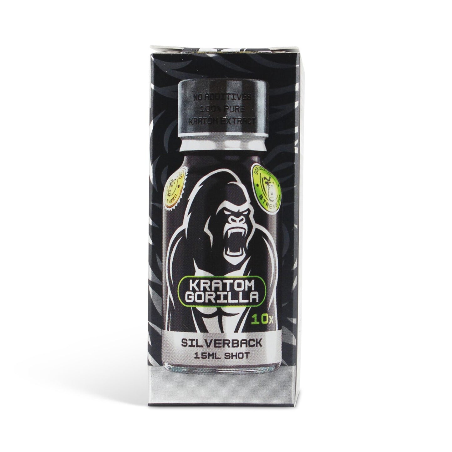 Gorilla Strength Kratom Extract Shot 10X Silver Black 15ml