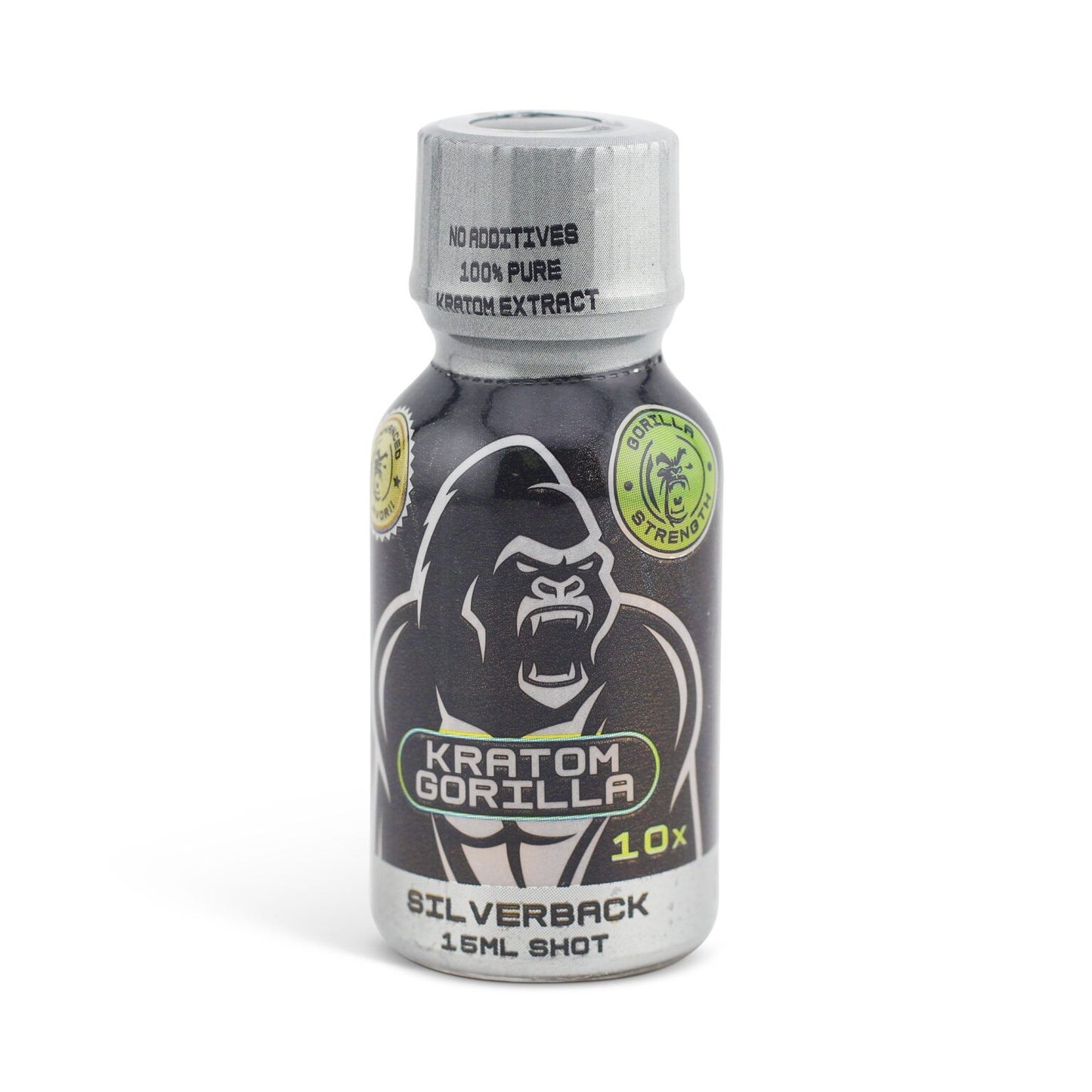 Gorilla Strength Kratom Extract Shot 10X Silver Black 15ml
