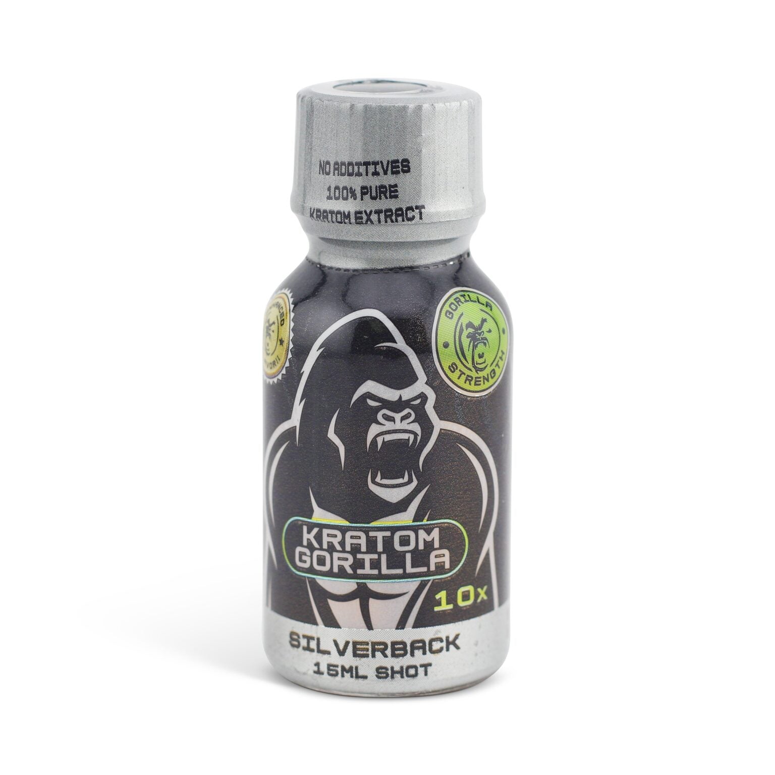 Gorilla Strength Kratom Extract Shot 10X Silver Black 15ml