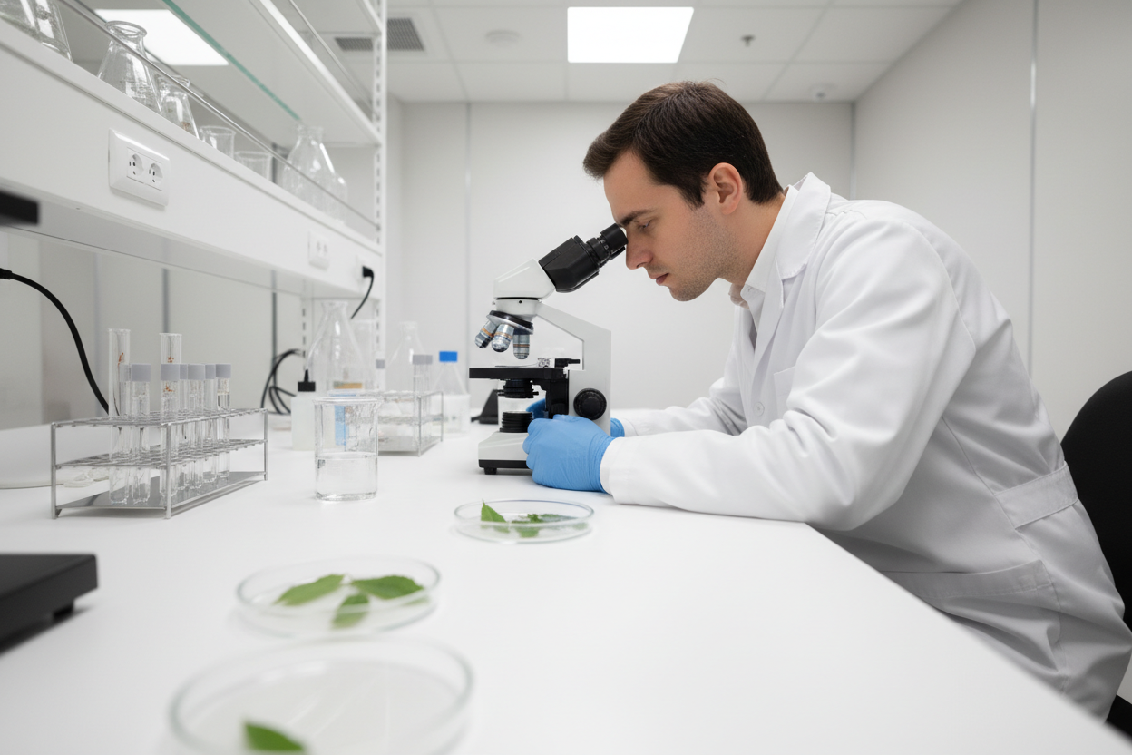 Image 2: Lab Testing/Quality Control

Subject: Laboratory equipment, petri dishes, or someone in a lab coat examining kratom samples
Style: Clean, professional, scientific
Message: Rigorous testing and quality assurance
Alt text: "Third-party laboratory testing for kratom purity"